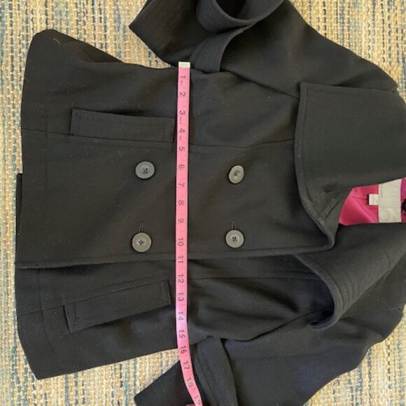 Old Navy Black Wool Pea Coat Jacket XS - Picture 9 of 16